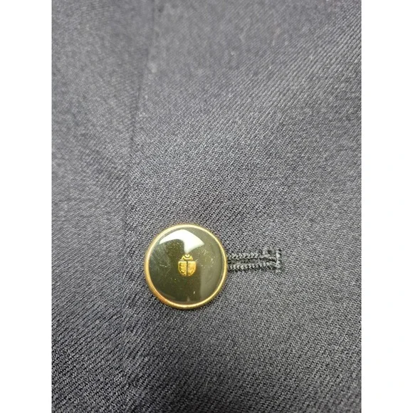 Vintage Scabal Savile Blazer Mens 44L Blue Wool Jacket 80s Gold Buttons